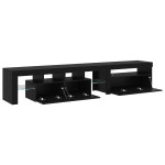 Cabinete pentru TV vidaXL 2 buc cu Lumini LED Stejar Negru Lemn Prelucrat Cabinete pentru TV vidaXL 2 buc cu Lumini LED Stejar Negru Lemn Prelucrat