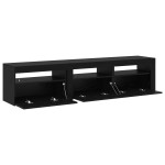 Cabinete TV vidaXL 2 pcs cu lumini LED Stejar negru Lemn prelucrat Cabinete TV vidaXL 2 pcs cu lumini LED Stejar negru Lemn prelucrat
