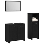 vidaXL Set Mobilier Baie Pe perete 3 pcs Stejar Negru 60 x 33 x 60 cm vidaXL Set Mobilier Baie Pe perete 3 pcs Stejar Negru 60 x 33 x 60 cm
