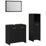 vidaXL Set Mobilier Baie Pe perete 3 pcs Stejar Negru 60 x 33 x 60 cm vidaXL Set Mobilier Baie Pe perete 3 pcs Stejar Negru 60 x 33 x 60 cm