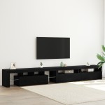 Mobilier TV vidaXL 3 pcs cu Lumini LED Negru Stejar Lemn prelucrat Mobilier TV vidaXL 3 pcs cu Lumini LED Negru Stejar Lemn prelucrat