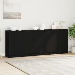 vidaXL Bufet 3 pcs Stejar Negru 180 x 30 x 70 cm Lemn compozit