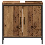 vidaXL Set de mobilier pentru baie cu ușă 2 pcs Maro 60 x 30 x 60 cm vidaXL Set de mobilier pentru baie cu ușă 2 pcs Maro 60 x 30 x 60 cm
