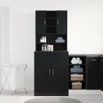 Dulapuri pentru Mașini de Spălat vidaXL 2 piese Stejar Negru 70.5x71.5x181.5 cm Lemn Ingineresc Dulapuri pentru Mașini de Spălat vidaXL 2 piese Stejar Negru 70.5x71.5x181.5 cm Lemn Ingineresc