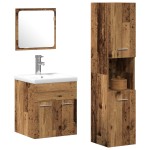 vidaXL Set Mobilier Baie Pe perete 3 pcs Lemn Vechi 41 x 38.5 x 46 cm vidaXL Set Mobilier Baie Pe perete 3 pcs Lemn Vechi 41 x 38.5 x 46 cm