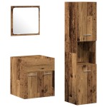 vidaXL Set Mobilier Baie Pe perete 3 pcs Lemn Vechi 41 x 38.5 x 46 cm vidaXL Set Mobilier Baie Pe perete 3 pcs Lemn Vechi 41 x 38.5 x 46 cm