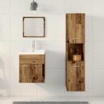 vidaXL Set Mobilier Baie Pe perete 3 pcs Lemn Vechi 41 x 38.5 x 46 cm vidaXL Set Mobilier Baie Pe perete 3 pcs Lemn Vechi 41 x 38.5 x 46 cm