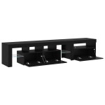 vidaXL Cabinete TV 2 piese cu Lumini LED din Stejar Negru și Lemn Ingineresc vidaXL Cabinete TV 2 piese cu Lumini LED din Stejar Negru și Lemn Ingineresc
