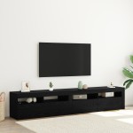 vidaXL Cabinete TV 2 buc cu lumini LED din lemn ingineresc de stejar negru vidaXL Cabinete TV 2 buc cu lumini LED din lemn ingineresc de stejar negru