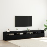 Set Cabinet TV vidaXL 3 Piese cu Luminile LED Stejar Negru Lemn Stratificat Set Cabinet TV vidaXL 3 Piese cu Luminile LED Stejar Negru Lemn Stratificat