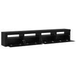 Set Cabinet TV vidaXL 3 Piese cu Luminile LED Stejar Negru Lemn Stratificat Set Cabinet TV vidaXL 3 Piese cu Luminile LED Stejar Negru Lemn Stratificat