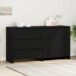 vidaXL Bufet cu sertar 2 pcs Negru 70 x 41 x 75 cm Lemn compozit