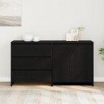 vidaXL Bufet cu sertar 2 pcs Negru 70 x 41 x 75 cm Lemn compozit