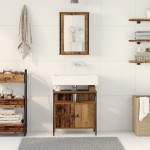 vidaXL Set de mobilier pentru baie cu ușă 2 pcs Maro 60 x 30 x 60 cm vidaXL Set de mobilier pentru baie cu ușă 2 pcs Maro 60 x 30 x 60 cm