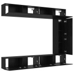 vidaXL Set comodă TV 5 pcs Stejar negru 100 x 30 x 30 cm Lemn compozit vidaXL Set comodă TV 5 pcs Stejar negru 100 x 30 x 30 cm Lemn compozit