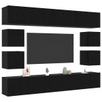 vidaXL Set comodă TV 8 pcs Stejar negru 100 x 30 x 30 cm Lemn compozit vidaXL Set comodă TV 8 pcs Stejar negru 100 x 30 x 30 cm Lemn compozit