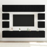 vidaXL Set comodă TV 8 pcs Stejar negru 100 x 30 x 30 cm Lemn compozit vidaXL Set comodă TV 8 pcs Stejar negru 100 x 30 x 30 cm Lemn compozit