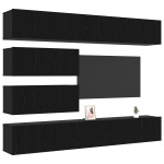 vidaXL Set comodă TV Pe perete 10 pcs Stejar negru 100 x 30 x 30 cm vidaXL Set comodă TV Pe perete 10 pcs Stejar negru 100 x 30 x 30 cm