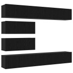vidaXL Set comodă TV Pe perete 10 pcs Stejar negru 100 x 30 x 30 cm vidaXL Set comodă TV Pe perete 10 pcs Stejar negru 100 x 30 x 30 cm