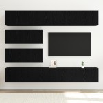 vidaXL Set comodă TV Pe perete 10 pcs Stejar negru 100 x 30 x 30 cm vidaXL Set comodă TV Pe perete 10 pcs Stejar negru 100 x 30 x 30 cm