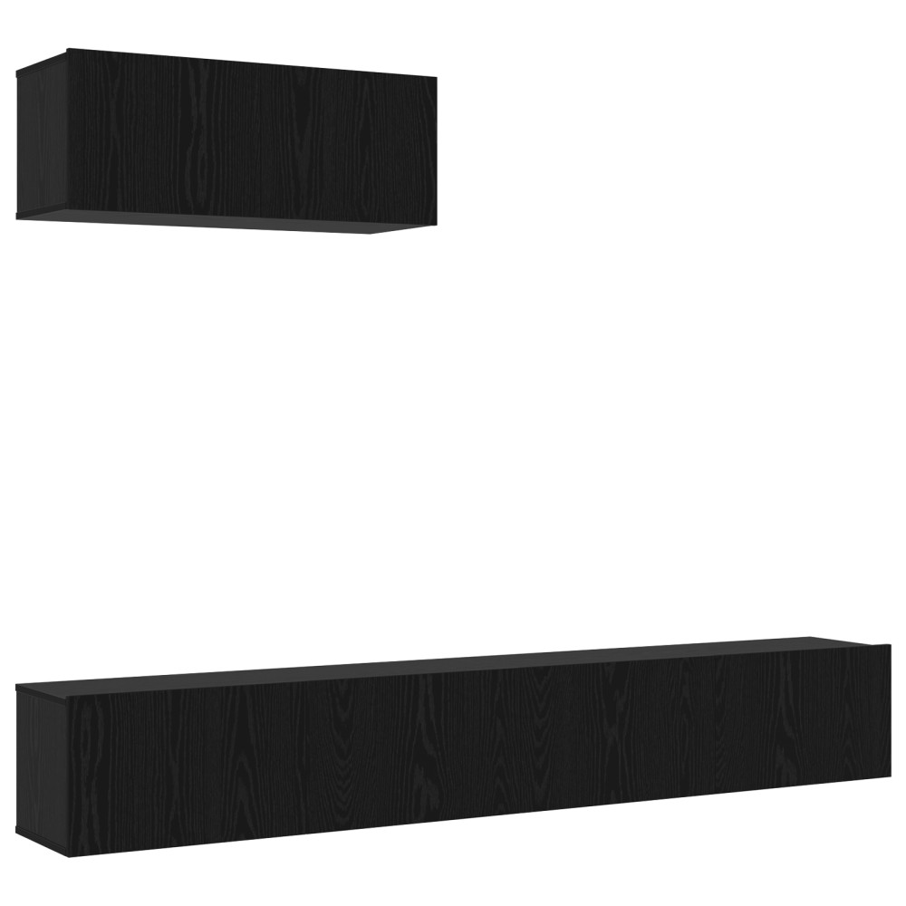 vidaXL Set de 3 piese pentru televizor, Montat pe perete, Lemn de stejar negru