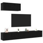 vidaXL Set de 3 piese pentru televizor, Montat pe perete, Lemn de stejar negru