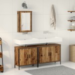 vidaXL Set de mobilier pentru baie cu ușă 3 pcs Maro 80 x 30 x 60 cm vidaXL Set de mobilier pentru baie cu ușă 3 pcs Maro 80 x 30 x 60 cm