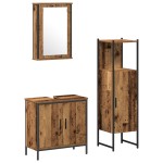 vidaXL Set de mobilier pentru baie 3 pcs Maro 33 x 33 x 120.5 cm vidaXL Set de mobilier pentru baie 3 pcs Maro 33 x 33 x 120.5 cm