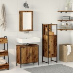 vidaXL Set de mobilier pentru baie 3 pcs Maro 33 x 33 x 120.5 cm vidaXL Set de mobilier pentru baie 3 pcs Maro 33 x 33 x 120.5 cm