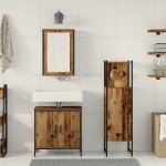 vidaXL Set de mobilier pentru baie 3 pcs Maro 33 x 33 x 120.5 cm vidaXL Set de mobilier pentru baie 3 pcs Maro 33 x 33 x 120.5 cm