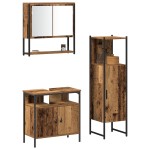 vidaXL Set de mobilier pentru baie 3 pcs Maro 33 x 33 x 120.5 cm vidaXL Set de mobilier pentru baie 3 pcs Maro 33 x 33 x 120.5 cm