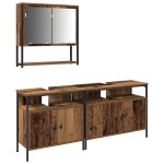 vidaXL Cabinet pentru chiuvetă de baie cu bazin din lemn vechi vidaXL Cabinet pentru chiuvetă de baie cu bazin din lemn vechi
