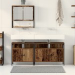 vidaXL Cabinet pentru chiuvetă de baie cu bazin din lemn vechi vidaXL Cabinet pentru chiuvetă de baie cu bazin din lemn vechi
