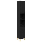 Set mobilier baie vidaXL 3 piese stejar negru lemn prelucrat Set mobilier baie vidaXL 3 piese stejar negru lemn prelucrat