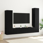 vidaXL Set comodă TV Pe perete 4 pcs Stejar negru 30.5 x 30 x 110 cm vidaXL Set comodă TV Pe perete 4 pcs Stejar negru 30.5 x 30 x 110 cm