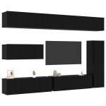 vidaXL Set comodă TV Pe perete 7 pcs Stejar negru 30.5 x 30 x 110 cm vidaXL Set comodă TV Pe perete 7 pcs Stejar negru 30.5 x 30 x 110 cm