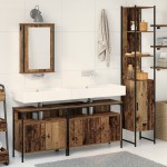 vidaXL Dulap de baie cu chiuvetă integrată - stil lemn vechi vidaXL Dulap de baie cu chiuvetă integrată - stil lemn vechi