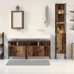 vidaXL Dulap de baie cu chiuvetă integrată - stil lemn vechi vidaXL Dulap de baie cu chiuvetă integrată - stil lemn vechi