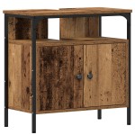 vidaXL Dulap de baie cu chiuvetă integrată - stil lemn vechi vidaXL Dulap de baie cu chiuvetă integrată - stil lemn vechi