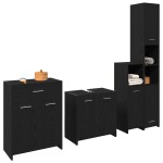 Set mobile baie vidaXL 4 piese Stejar Negru Lemn prelucrat Set mobile baie vidaXL 4 piese Stejar Negru Lemn prelucrat
