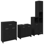 Set mobile baie vidaXL 4 piese Stejar Negru Lemn prelucrat Set mobile baie vidaXL 4 piese Stejar Negru Lemn prelucrat