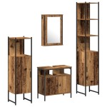 vidaXL Set de mobilier pentru baie 4 pcs Lemn vechi 33 x 33 x 185.5 cm