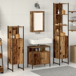 vidaXL Set de mobilier pentru baie 4 pcs Lemn vechi 33 x 33 x 185.5 cm