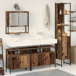 vidaXL Set de mobilier pentru baie 4 pcs Lemn vechi 33 x 33 x 185.5 cm