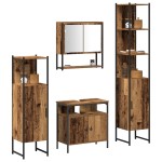 vidaXL Set de mobilier pentru baie 4 pcs Lemn vechi 33 x 33 x 185.5 cm vidaXL Set de mobilier pentru baie 4 pcs Lemn vechi 33 x 33 x 185.5 cm
