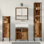 vidaXL Set de mobilier pentru baie 4 pcs Lemn vechi 33 x 33 x 185.5 cm vidaXL Set de mobilier pentru baie 4 pcs Lemn vechi 33 x 33 x 185.5 cm