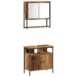 vidaXL Set de mobilier pentru baie 4 pcs Lemn vechi 33 x 33 x 185.5 cm vidaXL Set de mobilier pentru baie 4 pcs Lemn vechi 33 x 33 x 185.5 cm