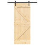 vidaXL Ușă glisantă cu set de feronerie 85x210 cm, lemn masiv de pin vidaXL Ușă glisantă cu set de feronerie 85x210 cm, lemn masiv de pin