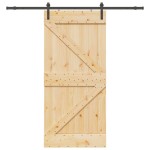 vidaXL Ușă glisantă cu set de feronerie 80x210 cm, lemn masiv de pin vidaXL Ușă glisantă cu set de feronerie 80x210 cm, lemn masiv de pin