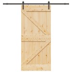 vidaXL Ușă glisantă cu set feronerie, 100x210 cm, lemn masiv de pin vidaXL Ușă glisantă cu set feronerie, 100x210 cm, lemn masiv de pin